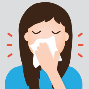 Illustration of covering your mouth when coughing